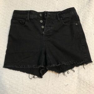 Black jean shorts